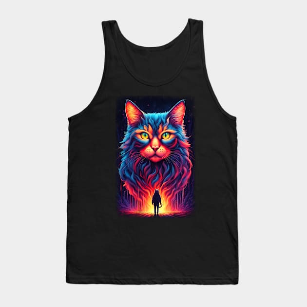 Neon Cat 20 Tank Top by KawaiiDread